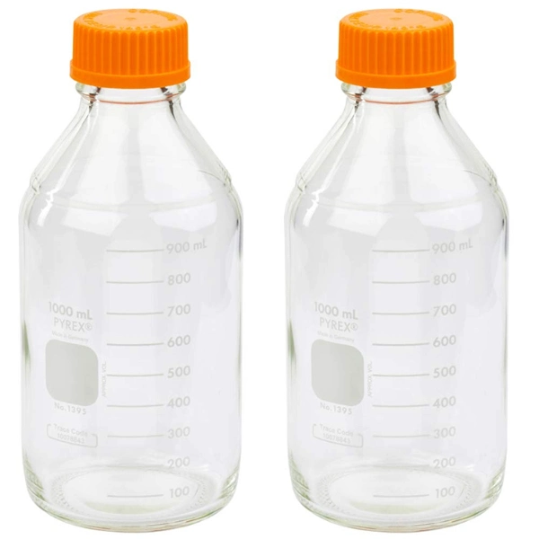 Glass Reagent Bottle W Cap Autoclavable Graduation 80ml Boro 3.3 Labware