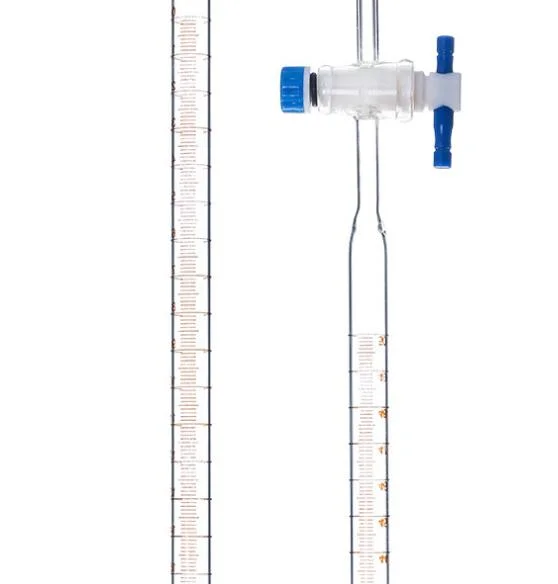 Clear Glass Volumetric Burette with PTFE Stopcock for Base Acid Titration