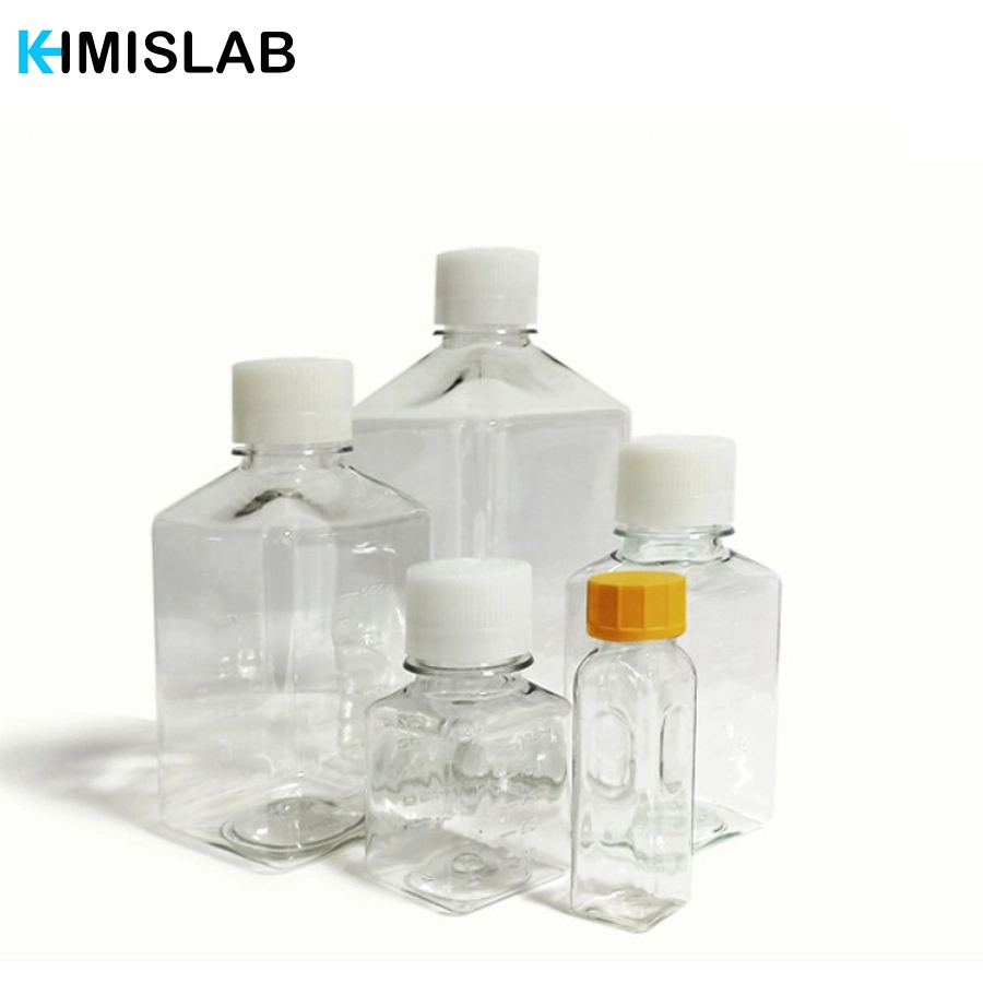 125ml 250ml 500ml 1000ml Laboratory Supplies PTFE Nalgene Square Clear Plastic Chemical Storage Culture Media Reagent Bottles