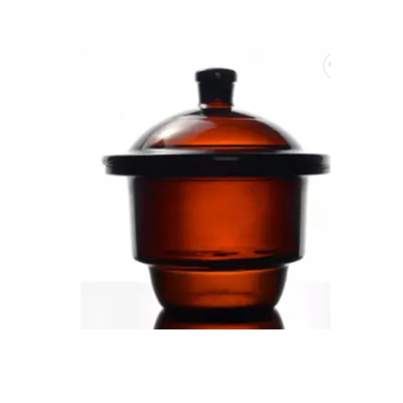 High Quality Glass Amber Vacuum Desiccator with Porcelain Plate