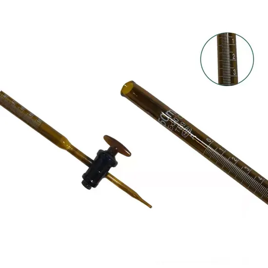 Laboratory Glassware Acid Alkali PTFE Borosilicate Glass Burette with Straight Stopcock 