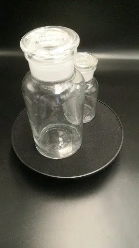 Glass Labware Wide Mouth with Ground Stopper Clear Brown Lab Amber Glass Reagent Bottle 