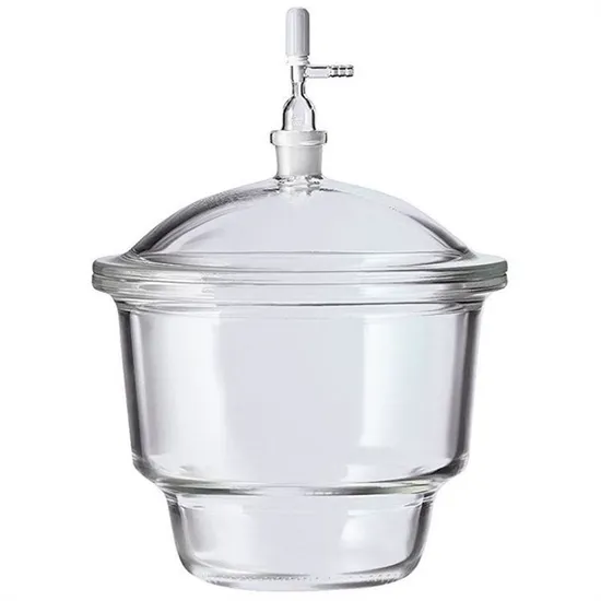 Laboratory Glassware Amber Glass Vacuum Desiccator with Porcelain Plate 