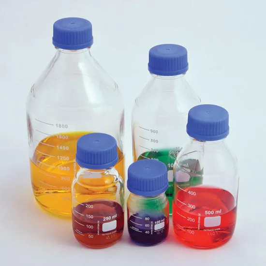 Glass Reagent Bottle W Cap Autoclavable Graduation 80ml Boro 3.3 Labware 