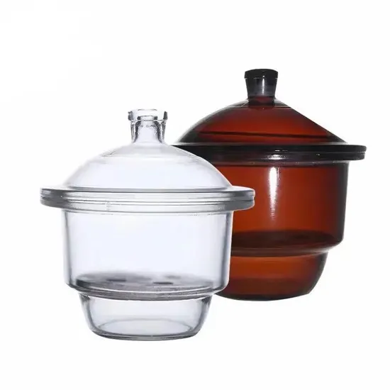 Laboratory Glassware Amber Clear Glass 150mm 210mm Vacuum Desiccator with Porcelain Plate 